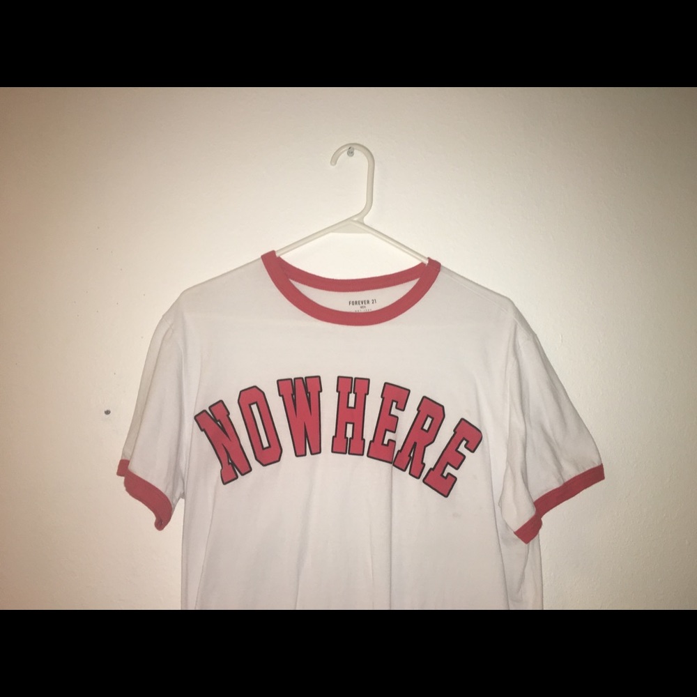 white and red forever 21 graphic tee